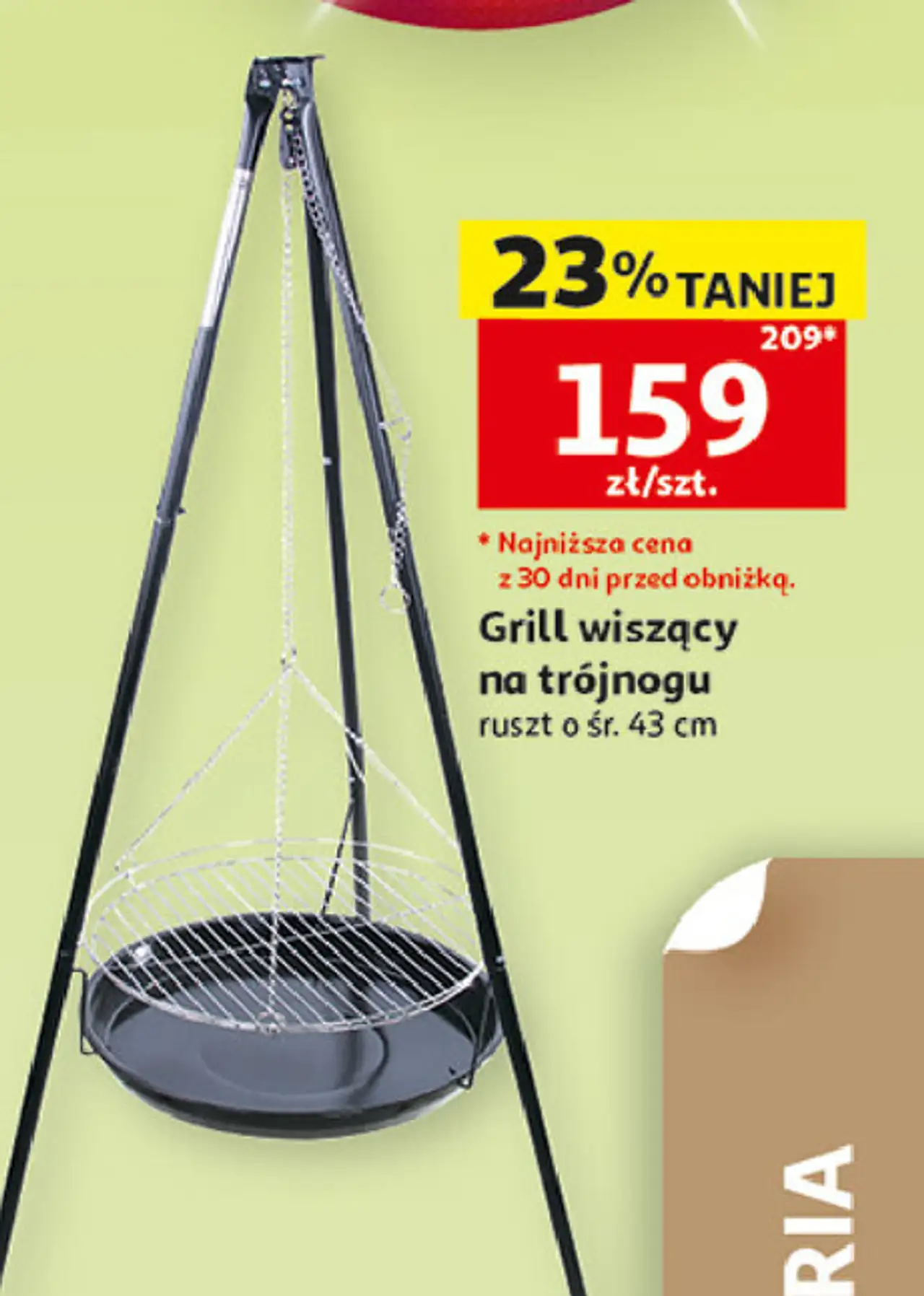 Grill wiszący na trójnogu 43 cm Garden Star