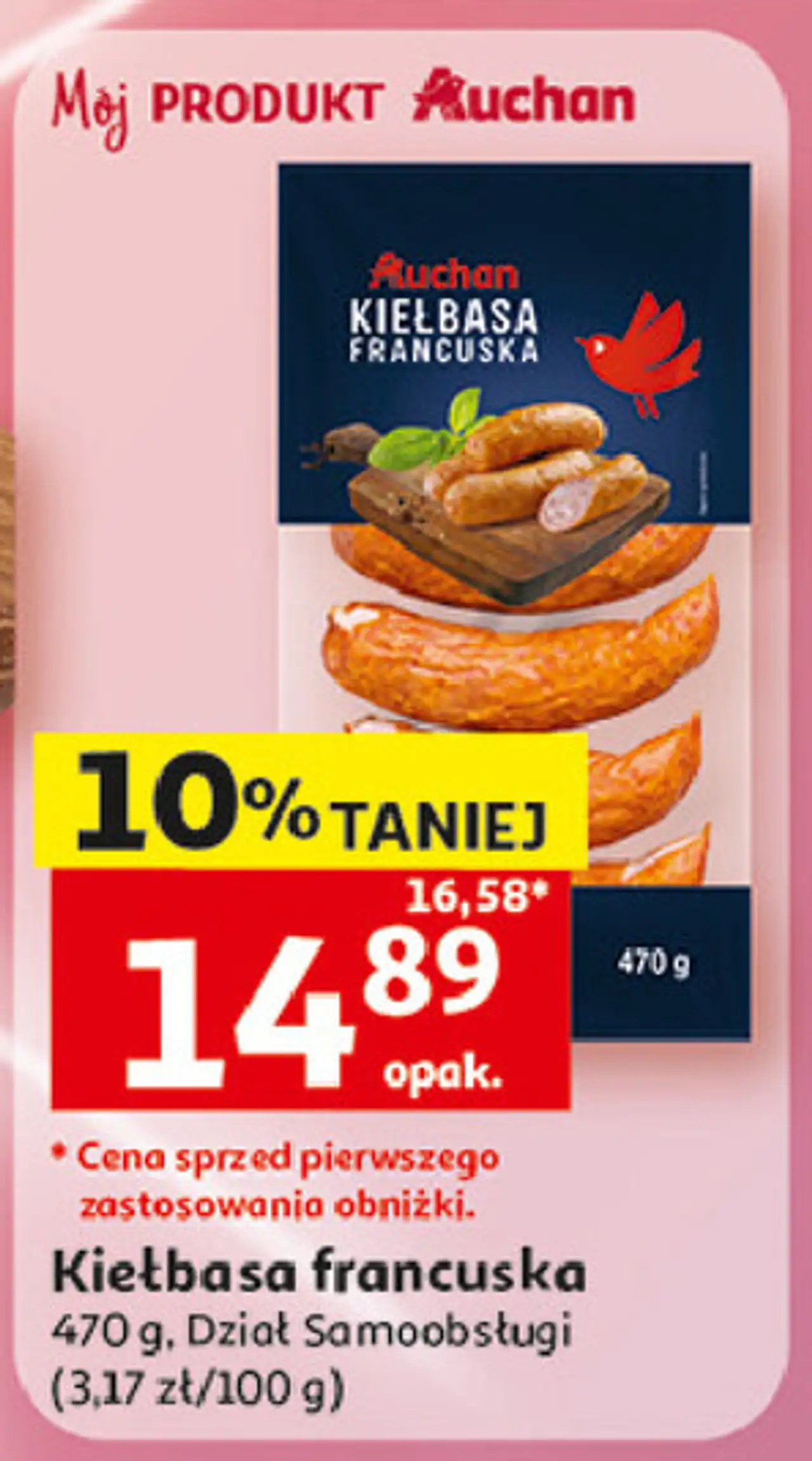 Kiełbasa francuska Auchan Różnorodne (Logo Czerwone)