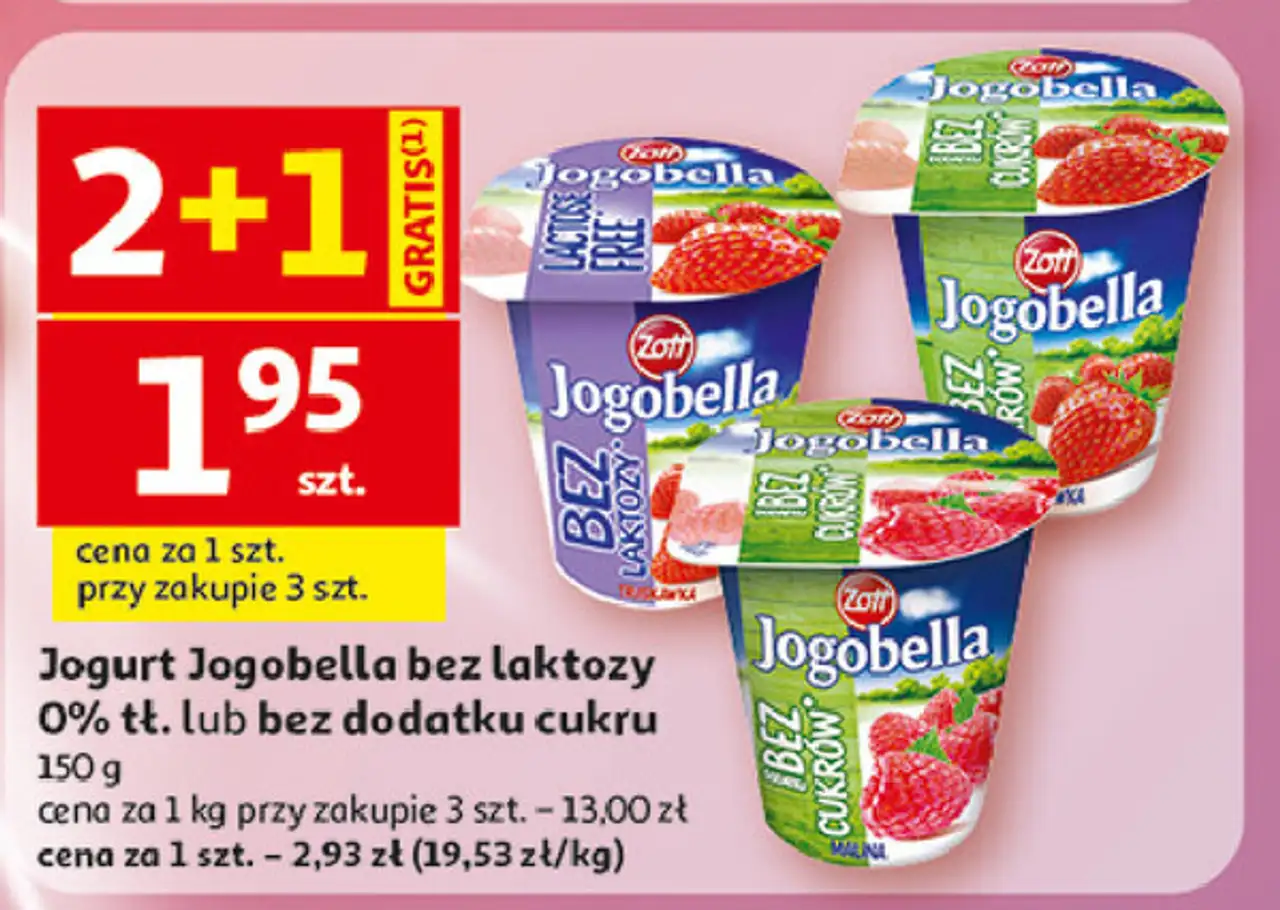 Jogurt truskawkowy bez dodatku cukrów Zott Jogobella
