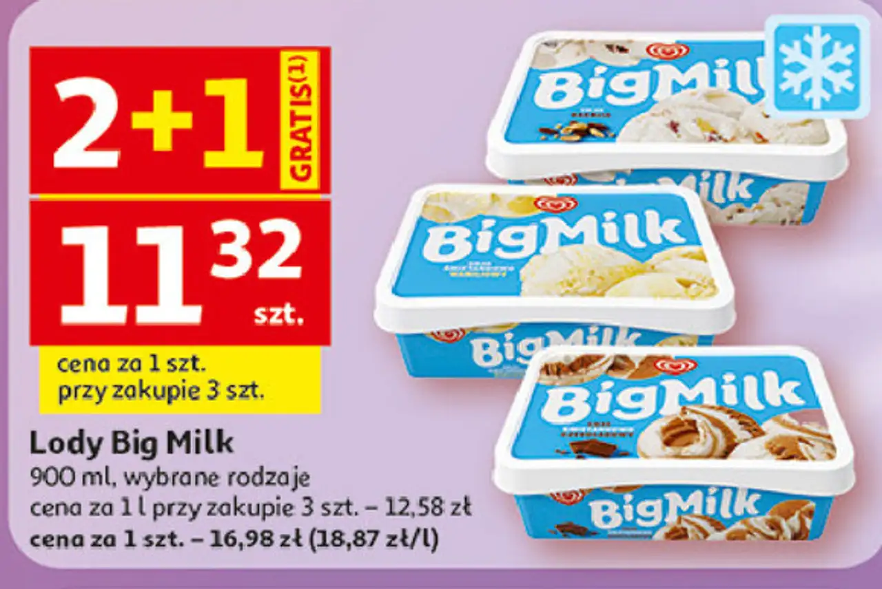 Lody śmietankowo-czekoladowe Algida Big Milk