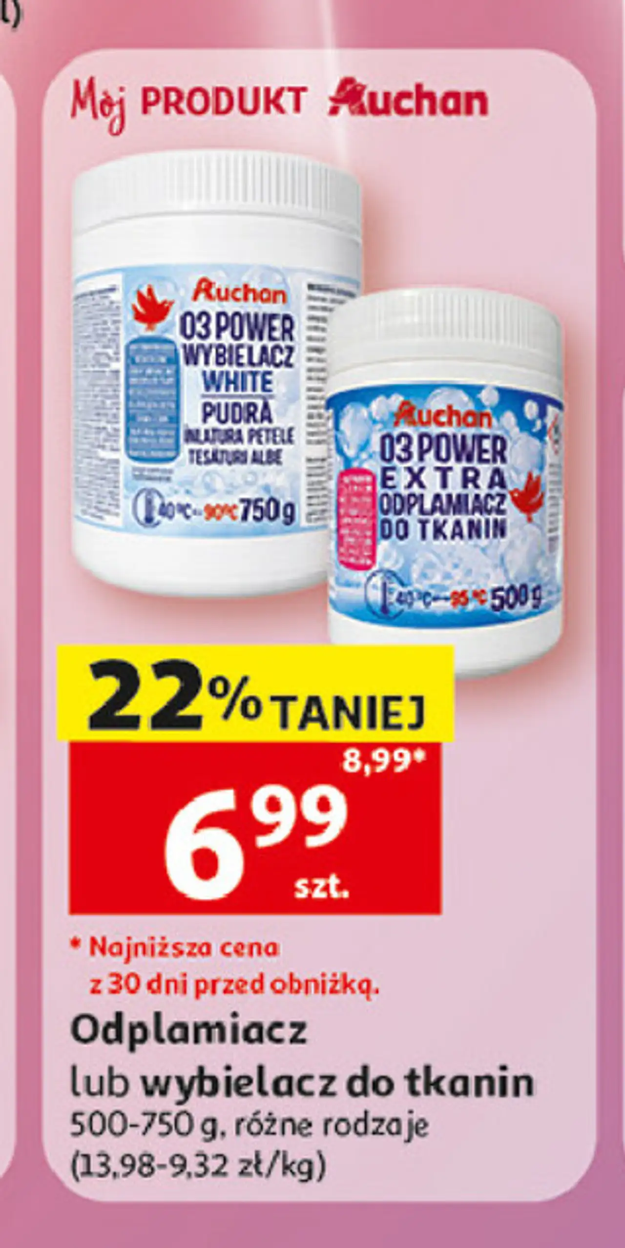 Odplamiacz w proszku activ' clean Auchan Różnorodne (Logo Czerwone)