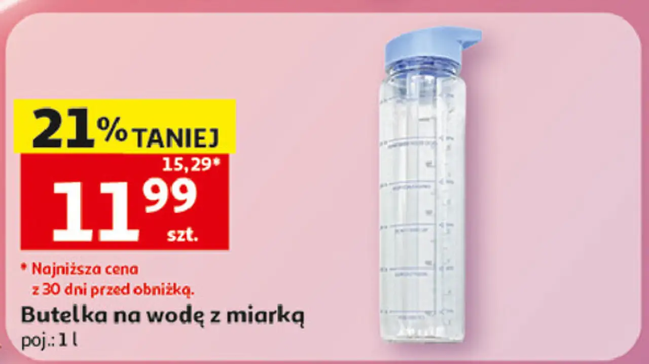 Butelka na wodę z miarką i słomką 1 l Ecarla