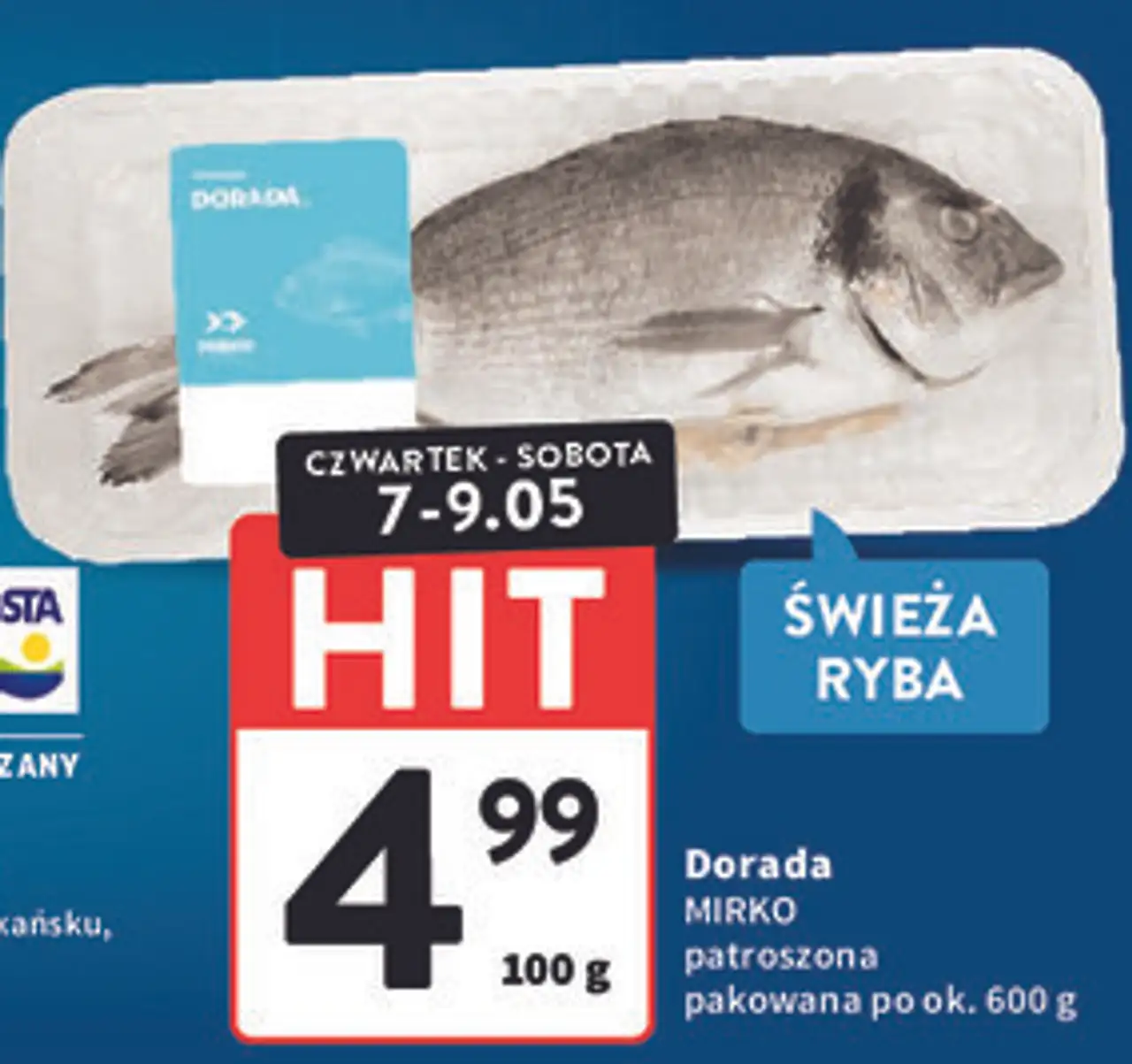 Dorada patroszona pakowana po ok. 600 g