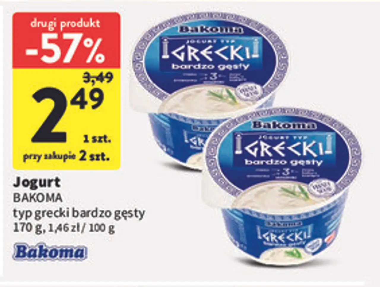 Jogurt BAKOMA typ grecki bardzo gęsty