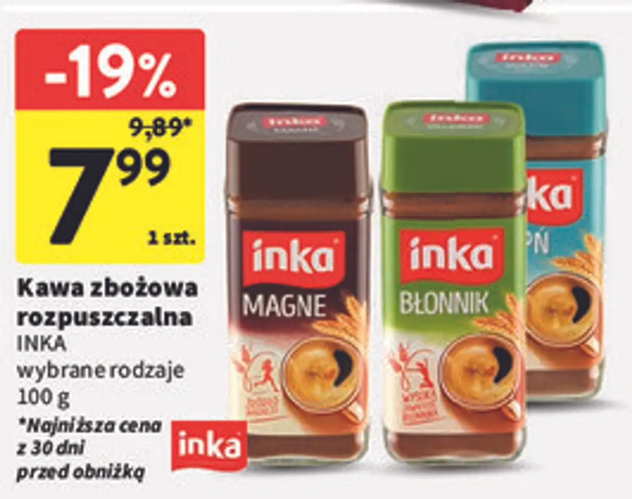 Kawa zbożowa rozpuszczalna INKA wybrane rodzaje 100 g