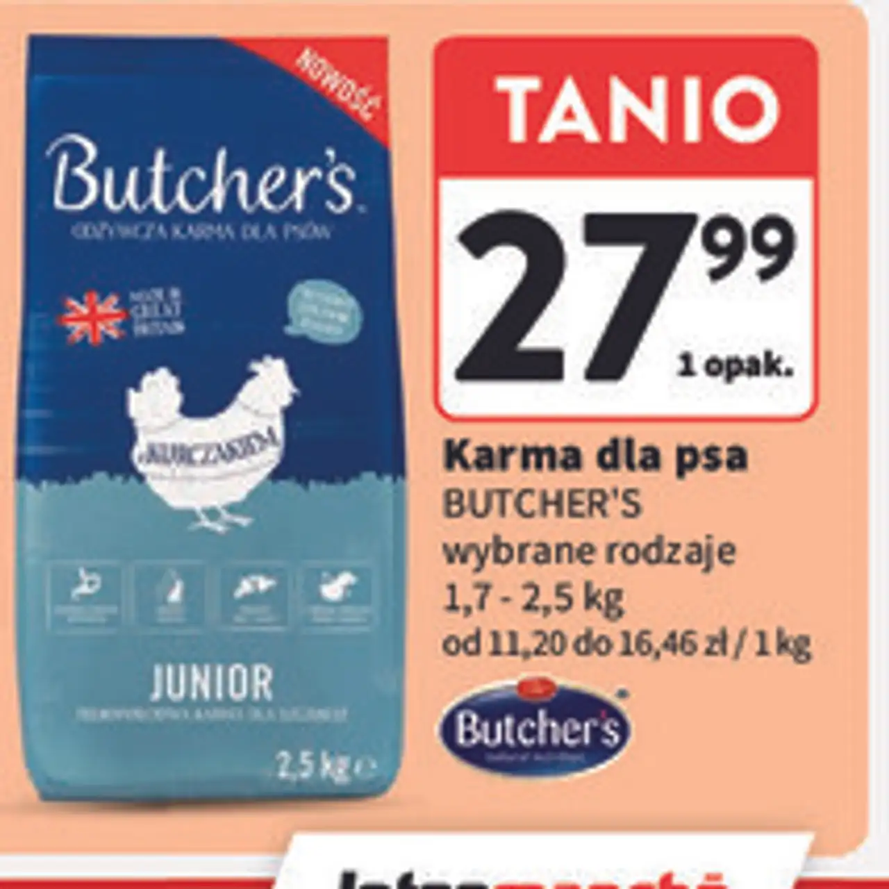 Karma dla psa BUTCHER'S wybrane rodzaje 1,7 - 2,5 kg