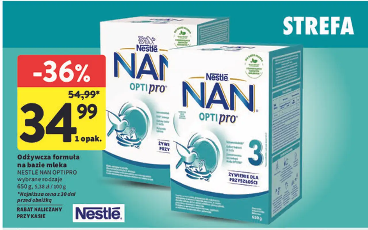 Odżywcza formuła na bazie mleka NESTLÉ NAN OPTIPRO wybrane rodzaje