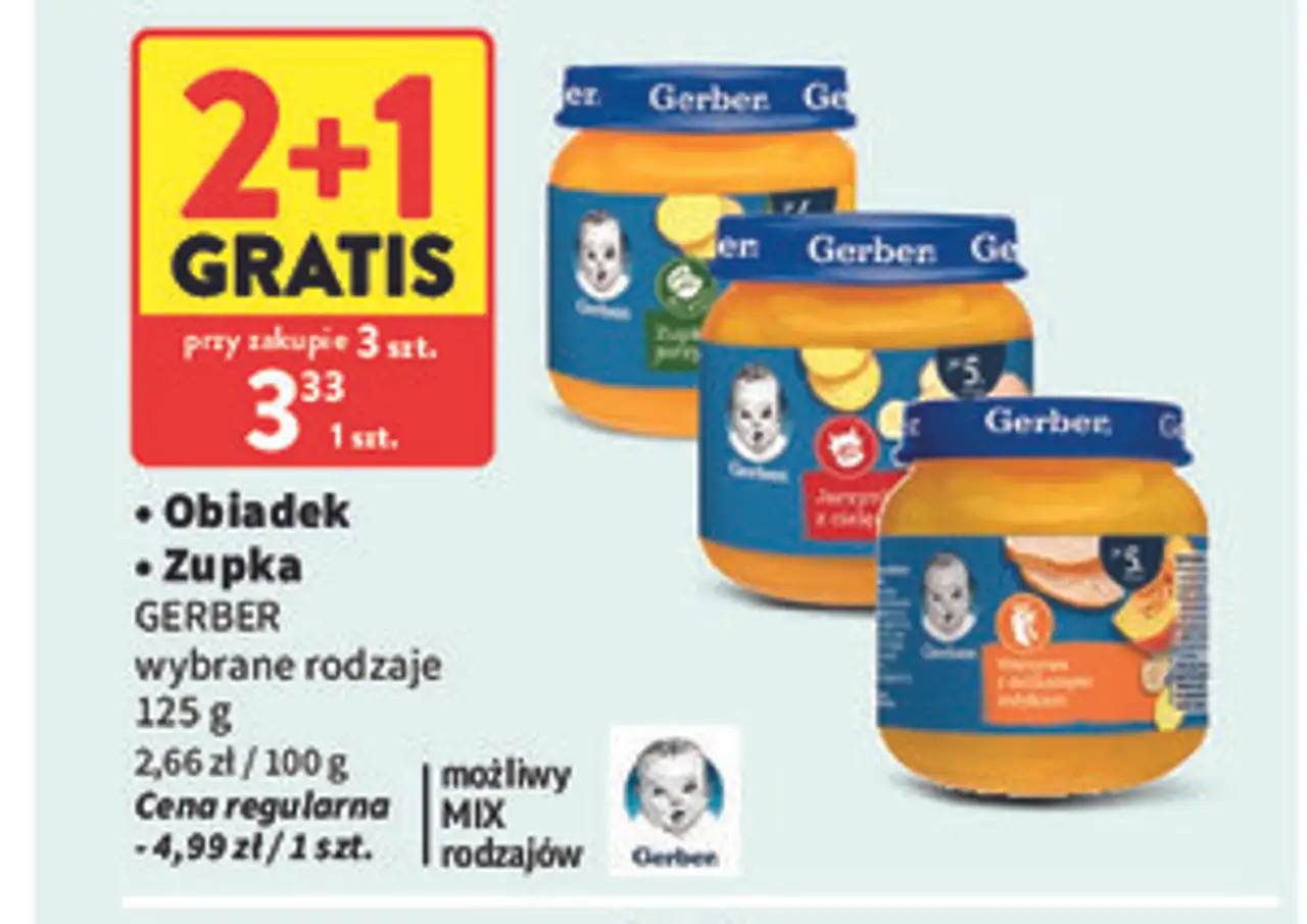 Obiadek Zupka GERBER wybrane rodzaje