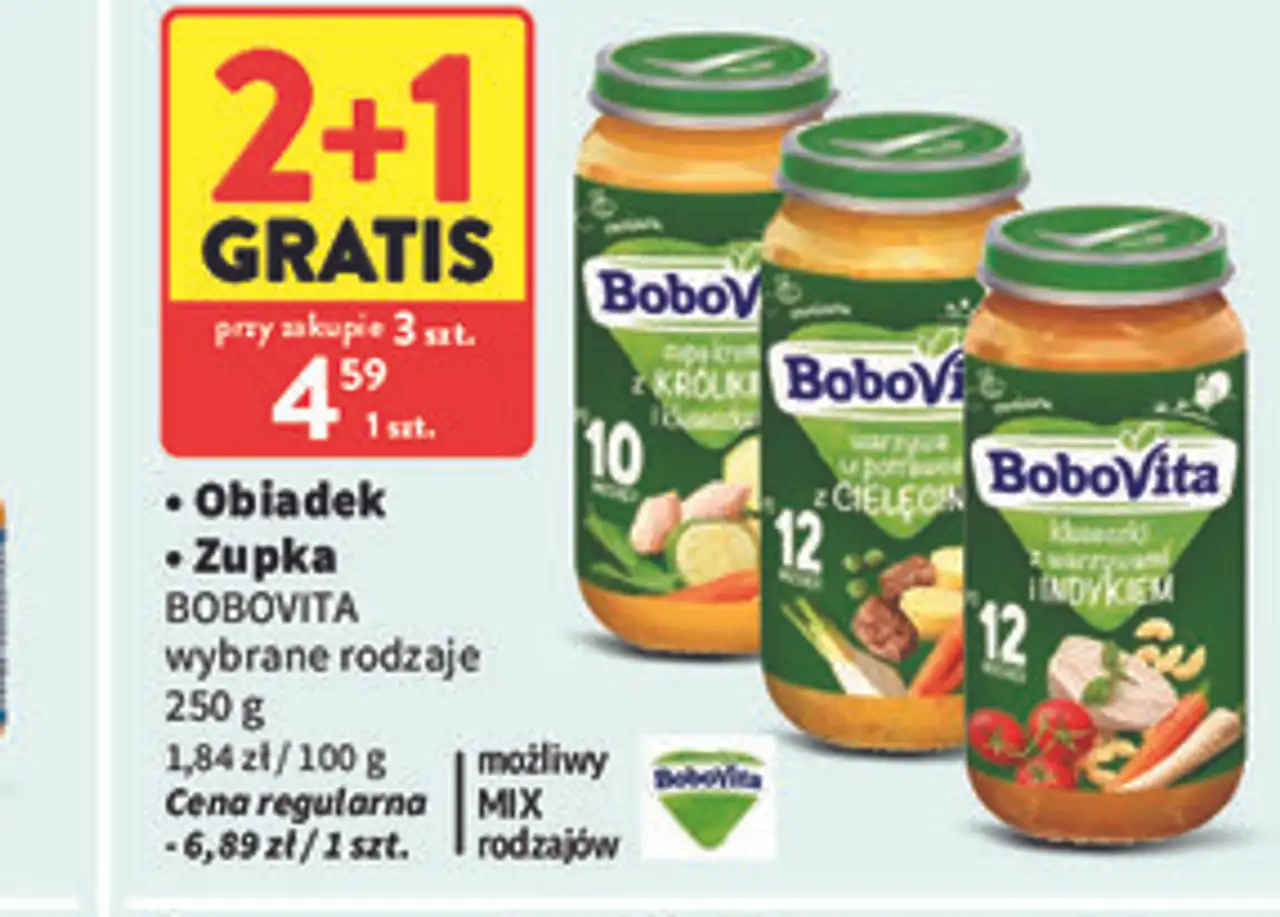 Obiadek Zupka BOBOVITA wybrane rodzaje