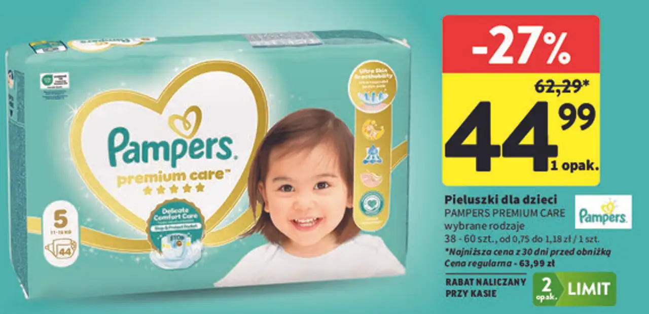 Pieluszki dla dzieci PAMPERS PREMIUM CARE