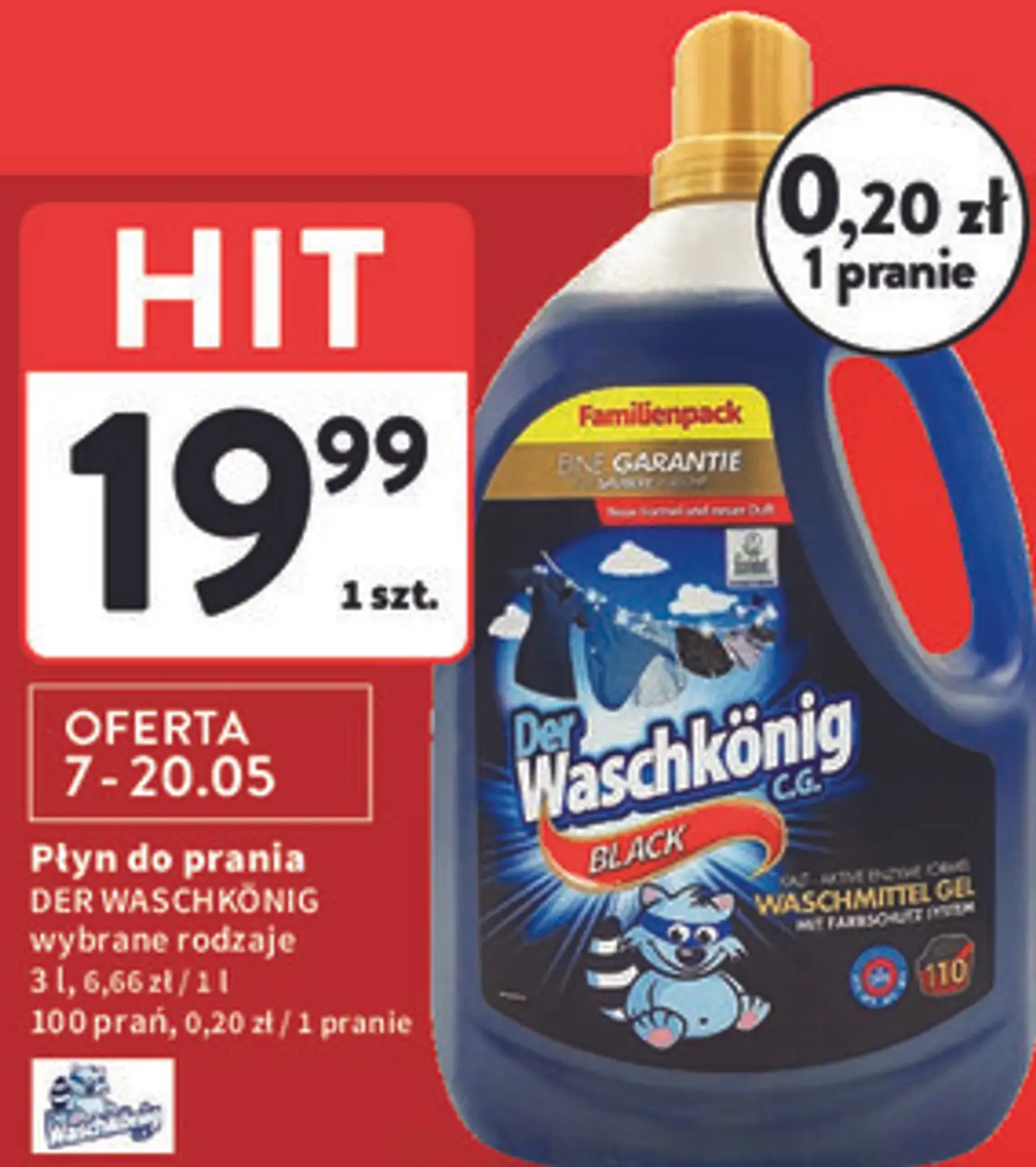 Płyn do prania DER WASCHKÖNIG wybrane rodzaje