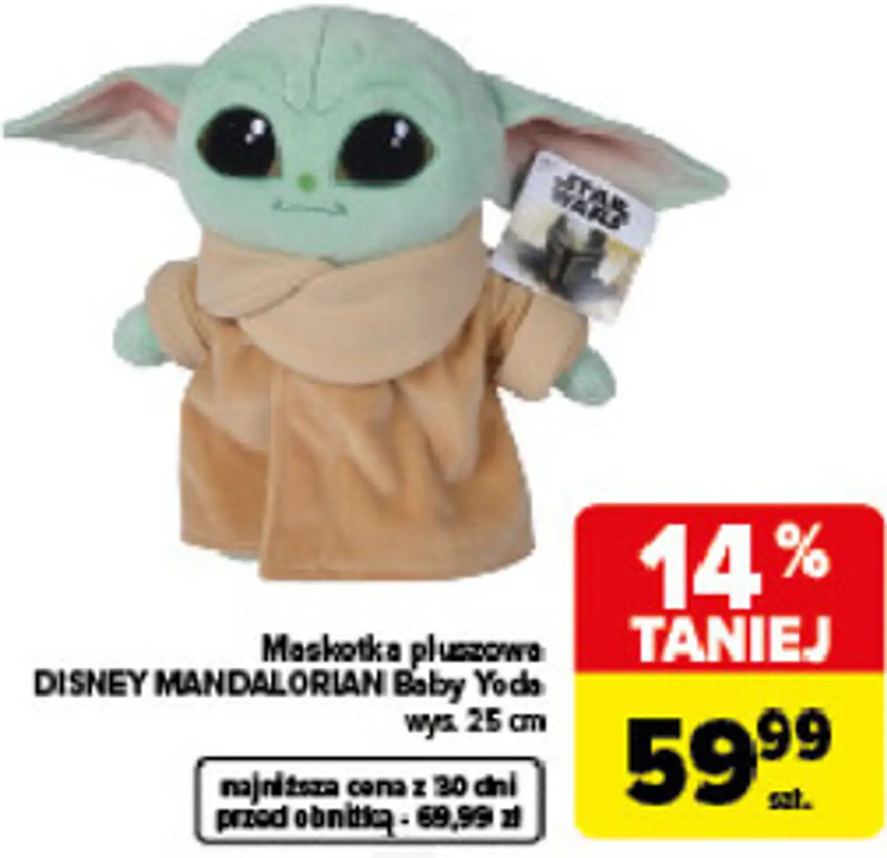 Maskotka pluszowa DISNEY MANDALORIAN Baby Yoda wys. 25 cm