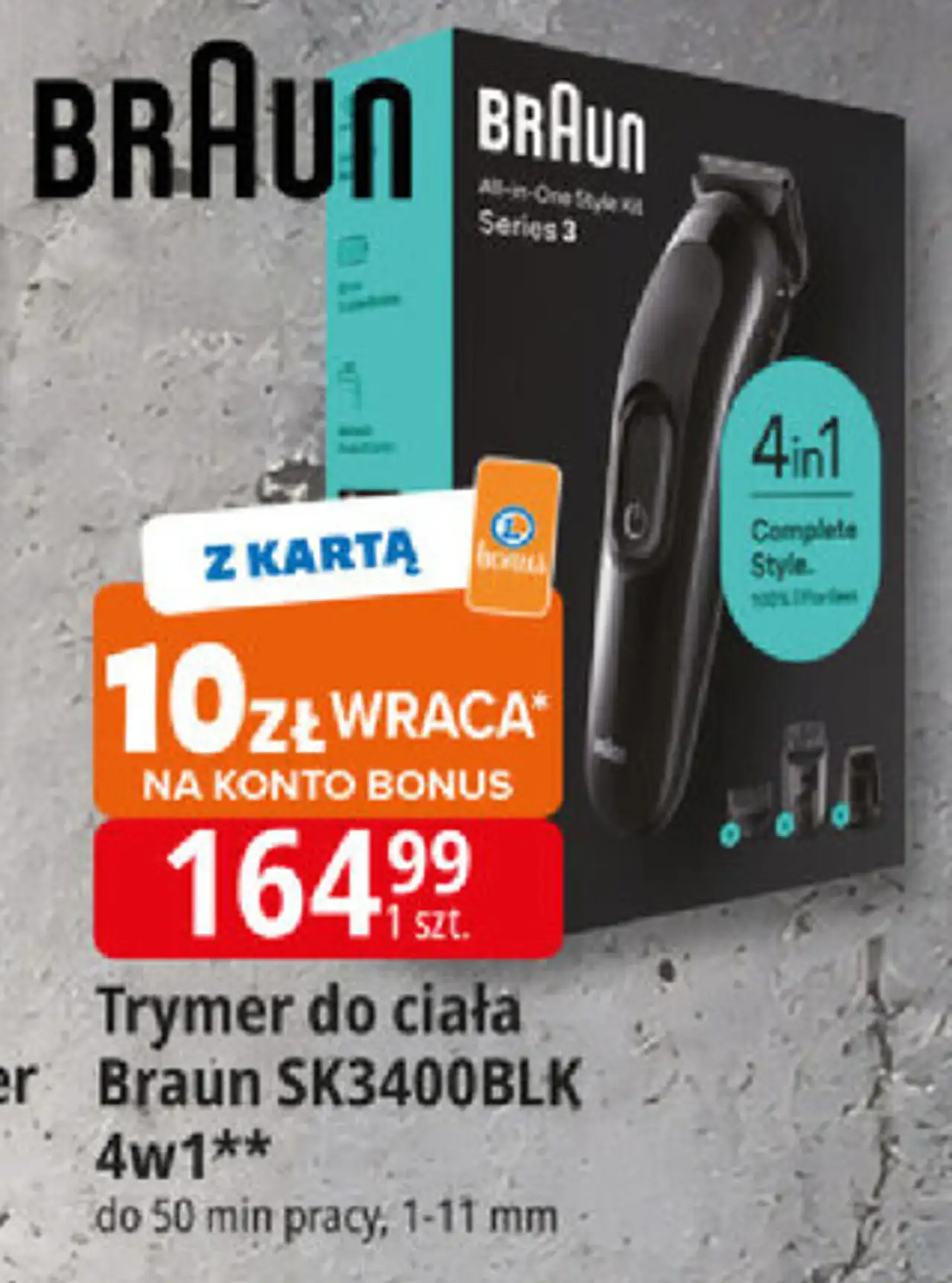 Trymer do ciała Braun SK3400BLK 4w1**