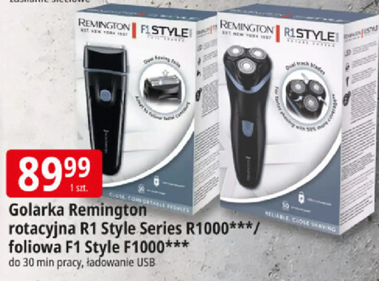 Golarka Remington rotacyjna R1 Style Series R1000*** / foliowa F1 Style F1000***