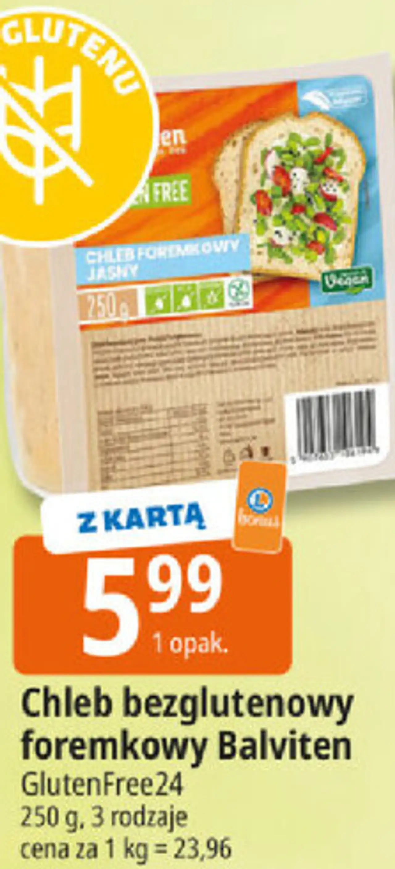 Chleb bezglutenowy foremkowy Balviten