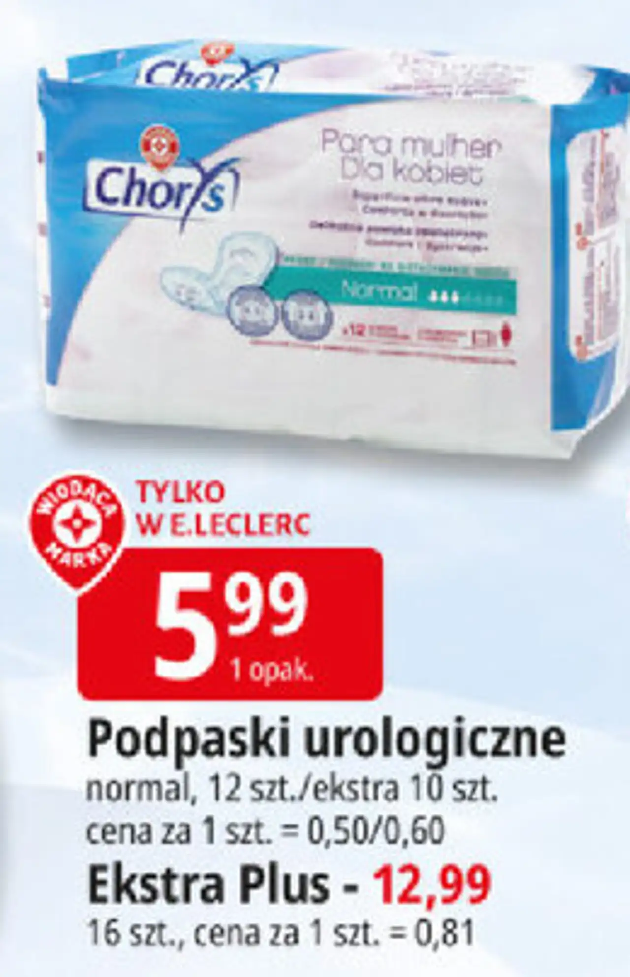 Podpaski urologiczne normal, 12 szt./ekstra 10 szt.