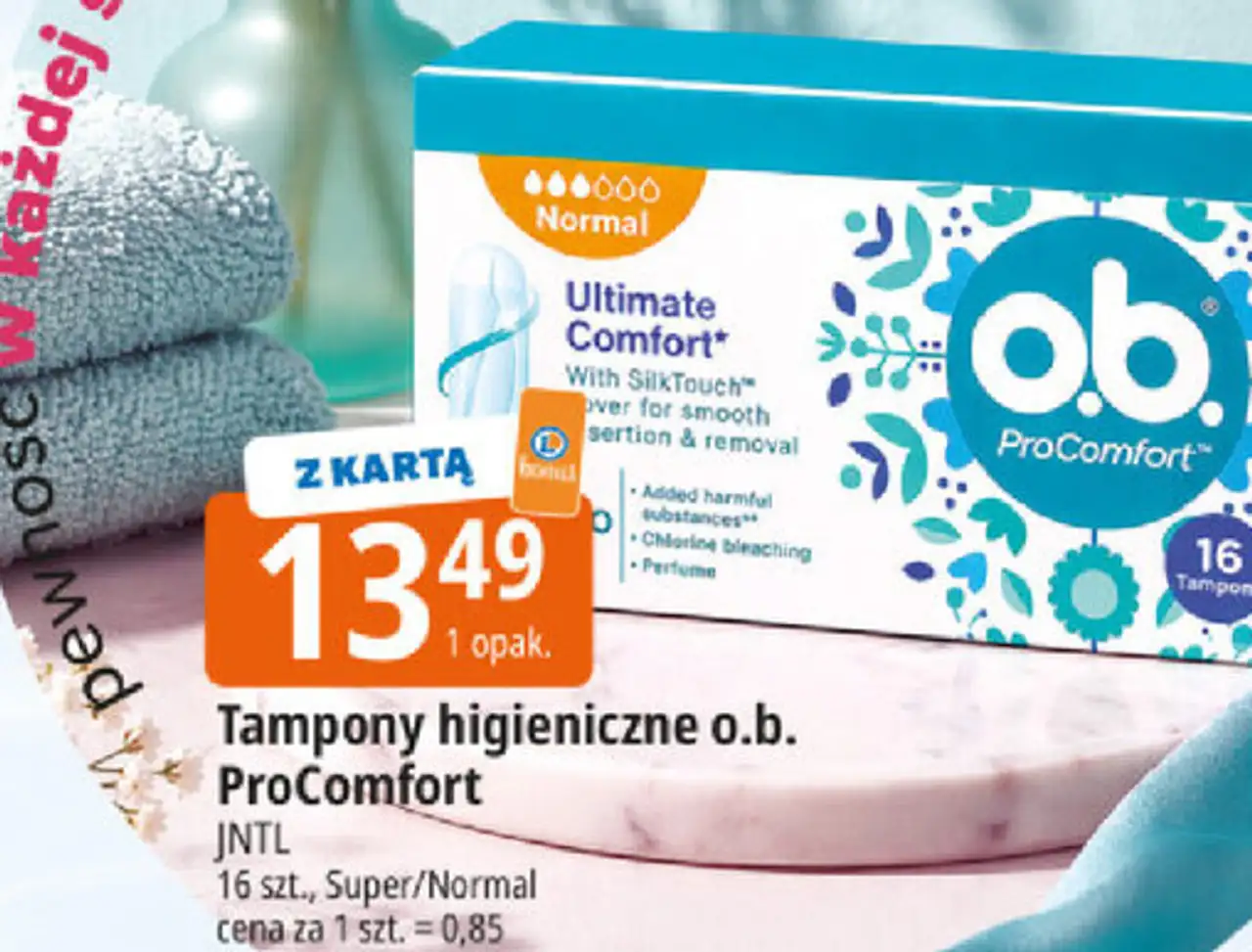 Tampony higieniczne o.b. ProComfort JNTL 16 szt., Super/Normal