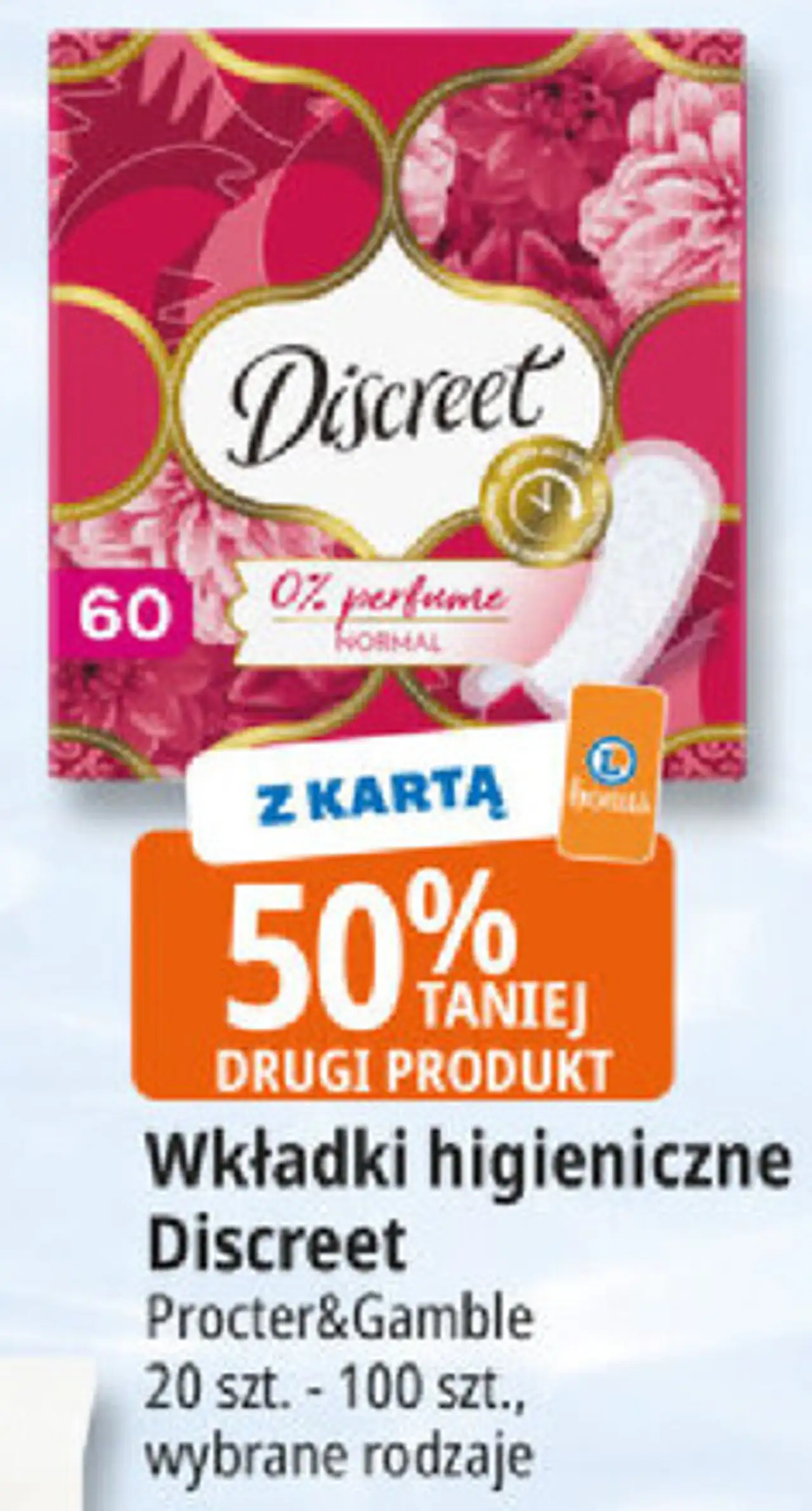 Wkładki higieniczne Discreet Procter&Gamble 20 szt. - 100 szt., wybrane rodzaje