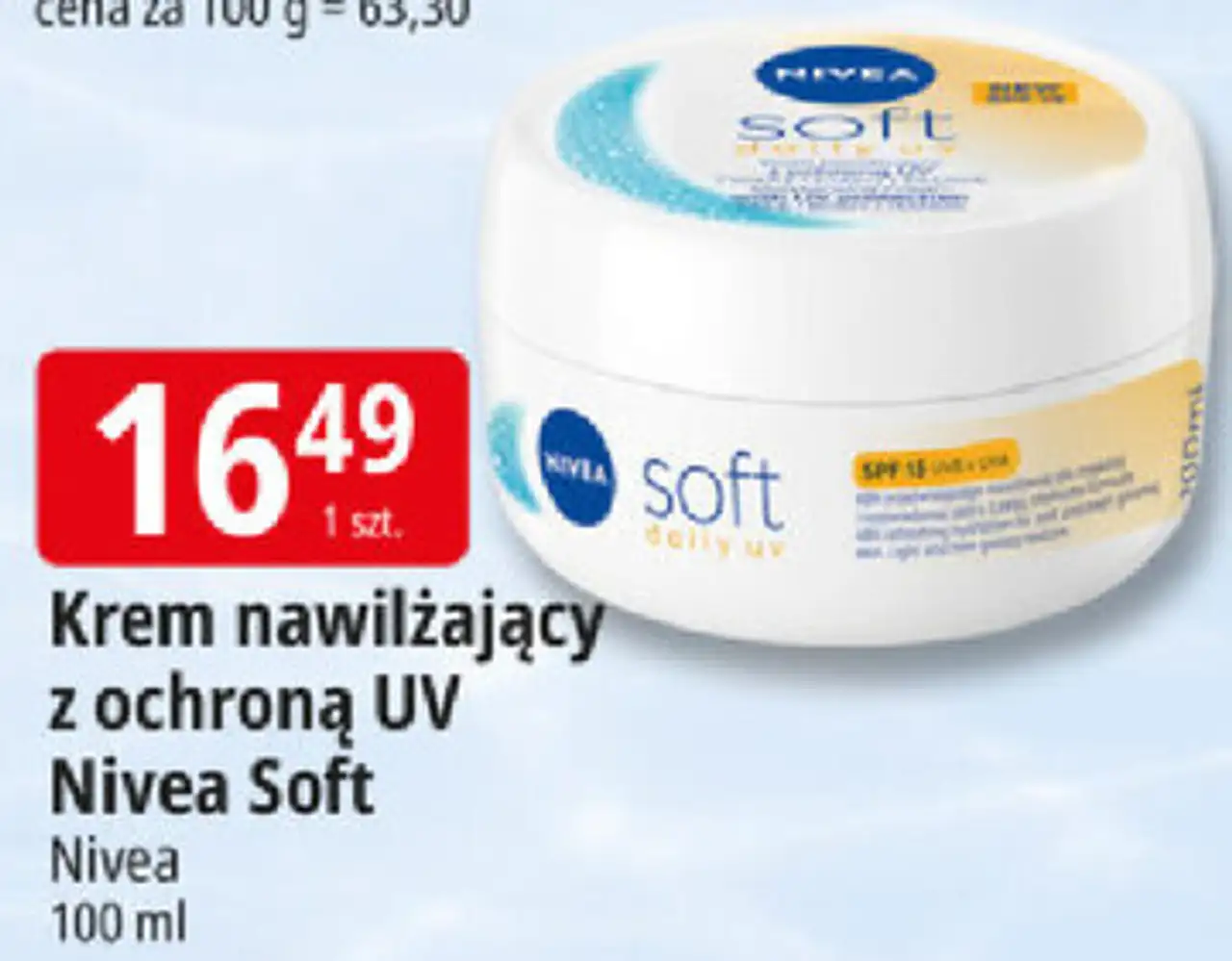 Krem nawilżający z ochroną UV Nivea Soft