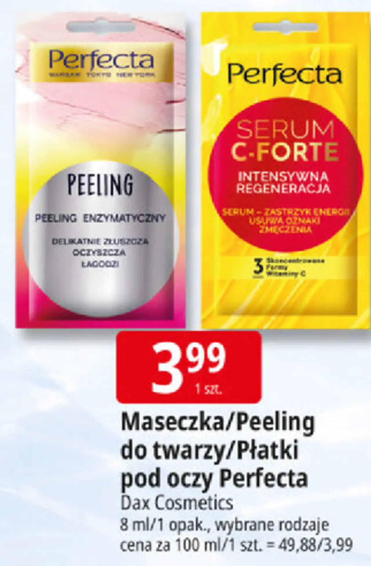 Maseczka/Peeling do twarzy/Płatki pod oczy Perfecta