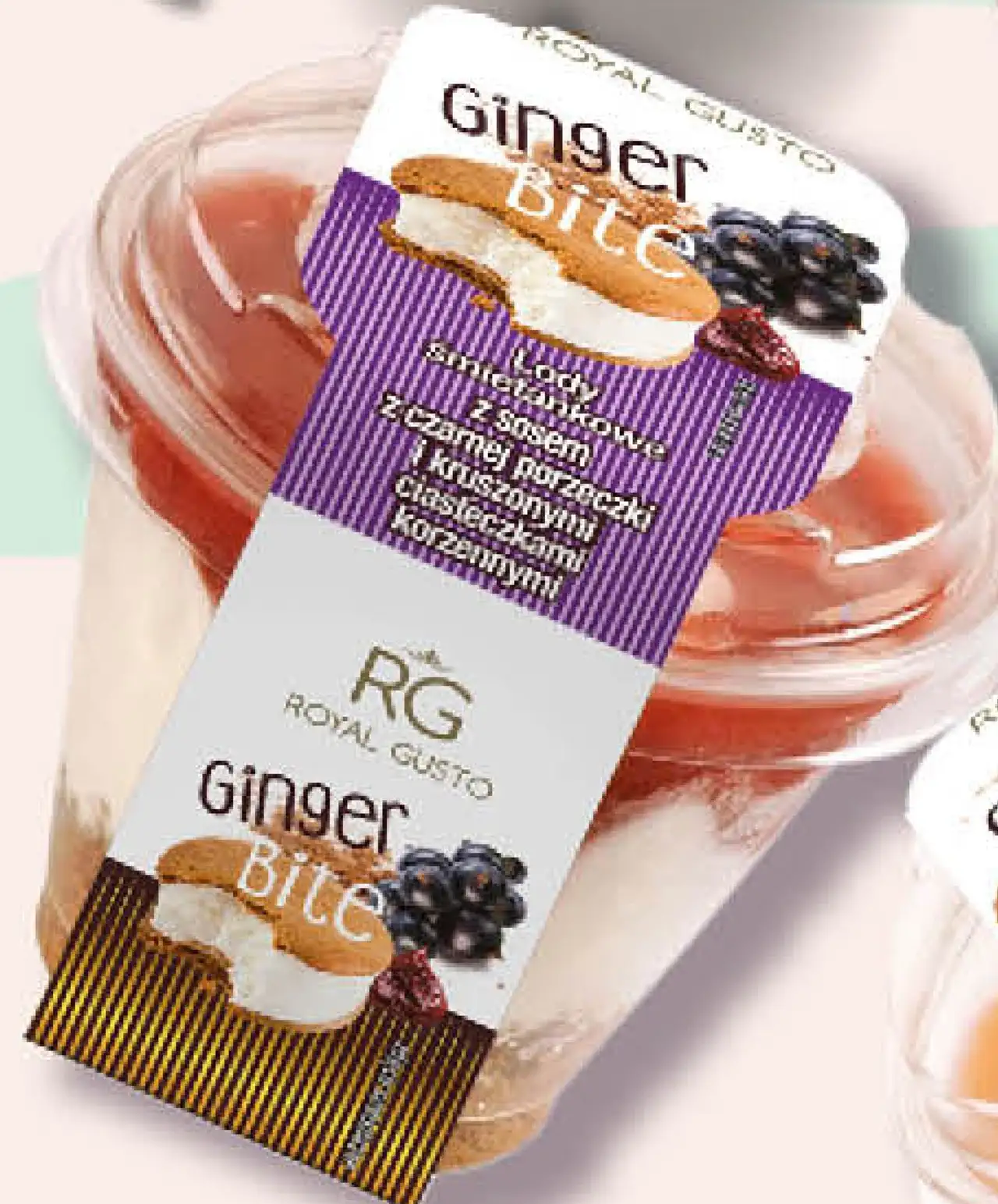 Lody śmietankowe z sosem z czarnej porzeczki ROYAL GUSTO Ginger Bite