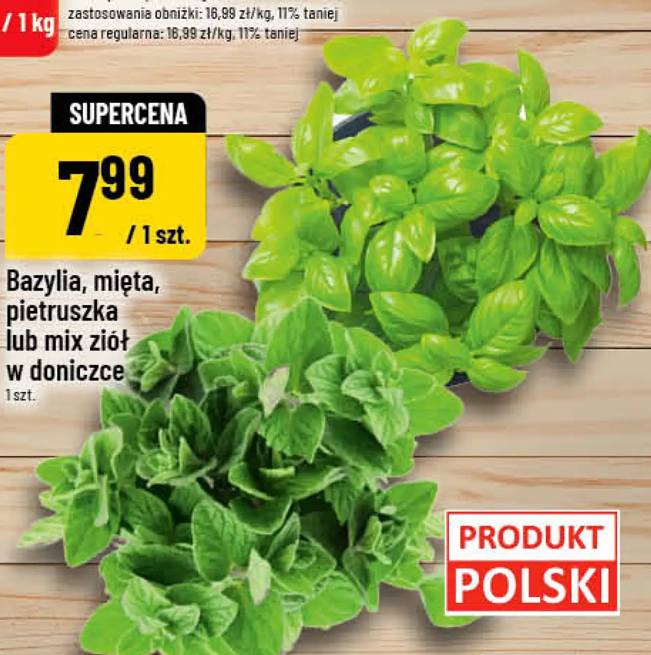 Bazylia, mięta, pietruszka lub mix ziół w doniczce