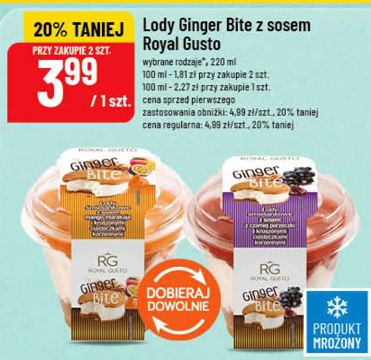 Lody Ginger Bite z sosem Royal Gusto