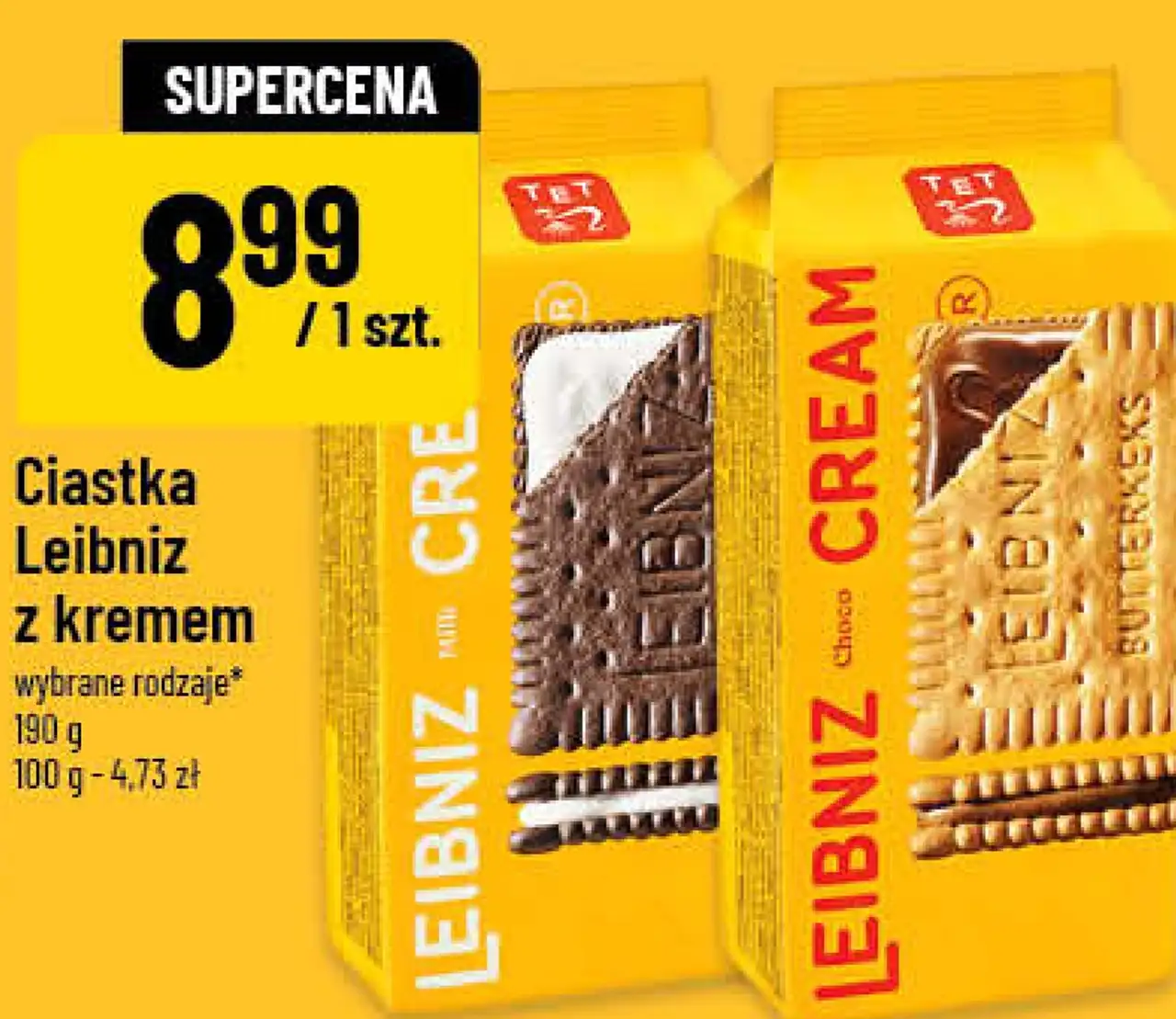 Ciastka Leibniz z kremem wybrane rodzaje 190 g