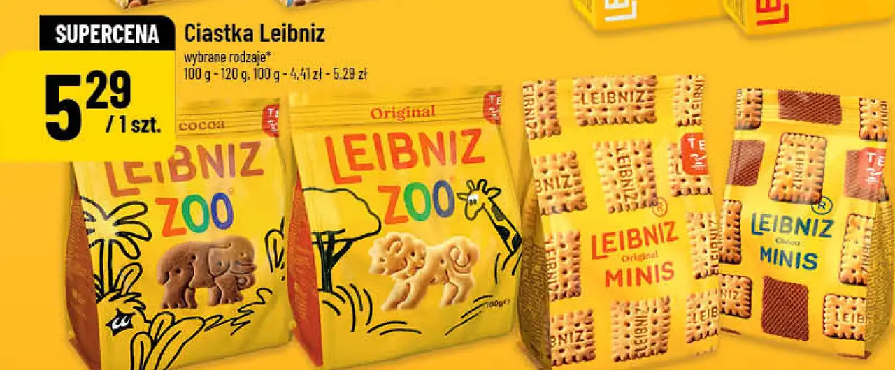 Ciastka Leibniz wybrane rodzaje 100 g - 120 g