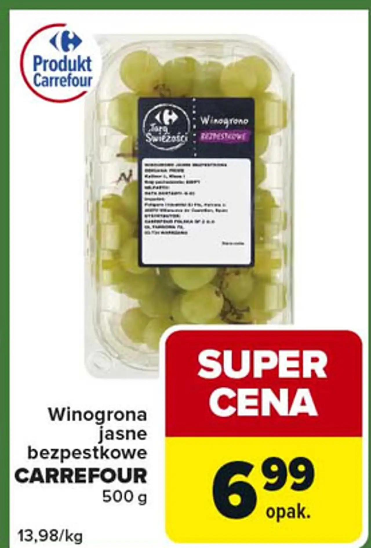 Winogrona białe bezpestkowe Carrefour Targ Świeżości