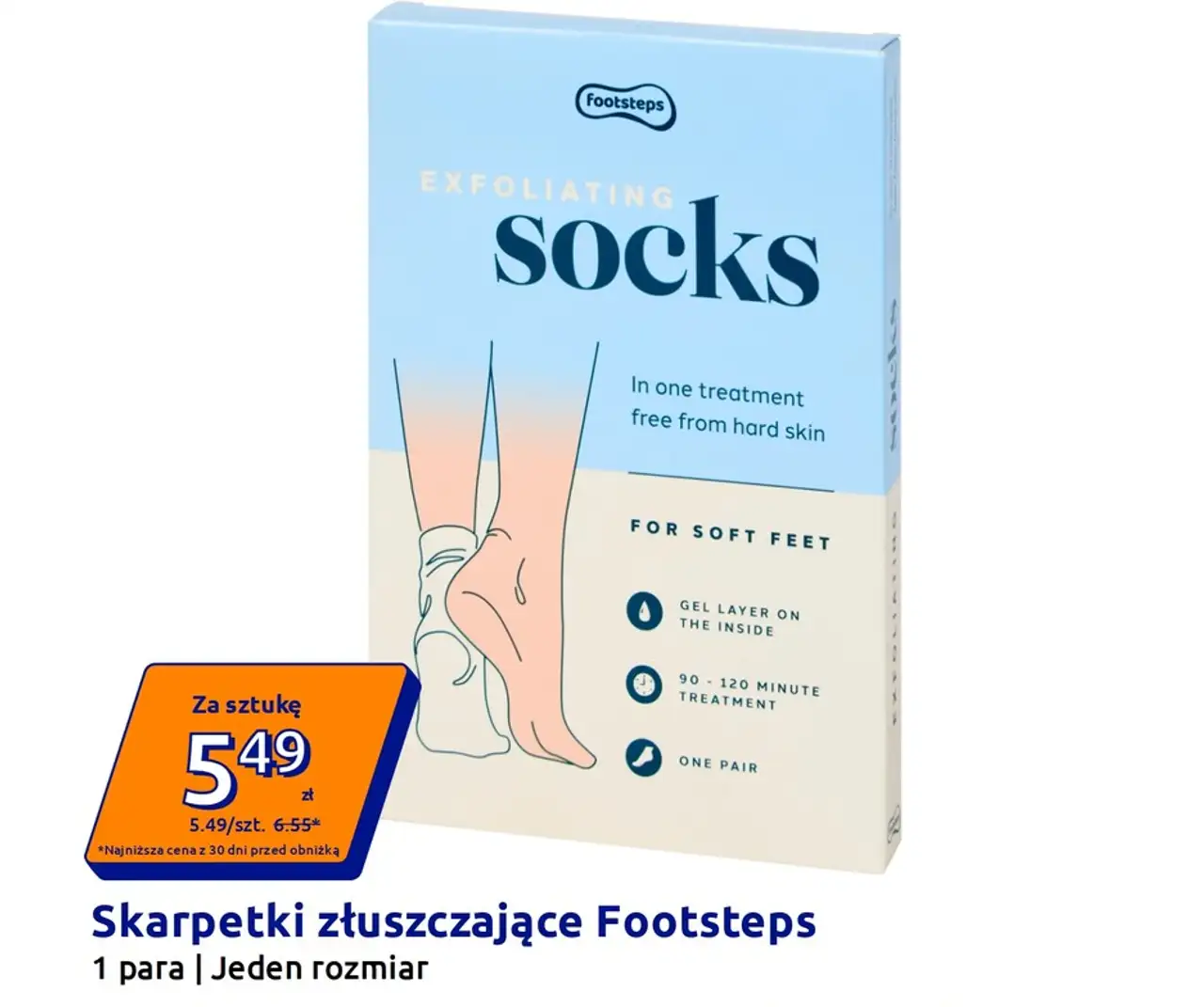 Skarpetki złuszczające Footsteps 1 para | Jeden rozmiar
