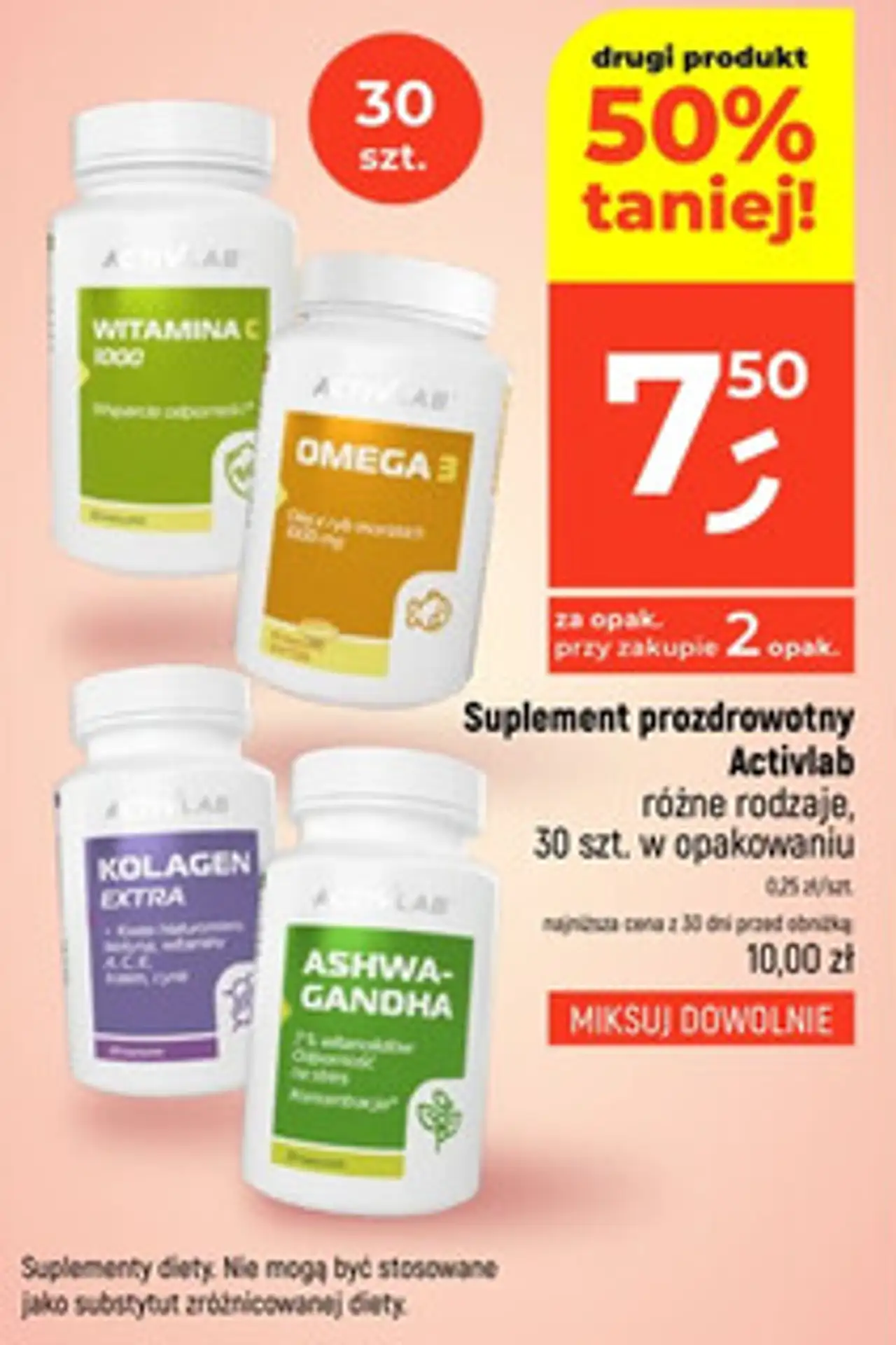 Suplement prozdrowotny Activlab różne rodzaje, 30 szt. w opakowaniu