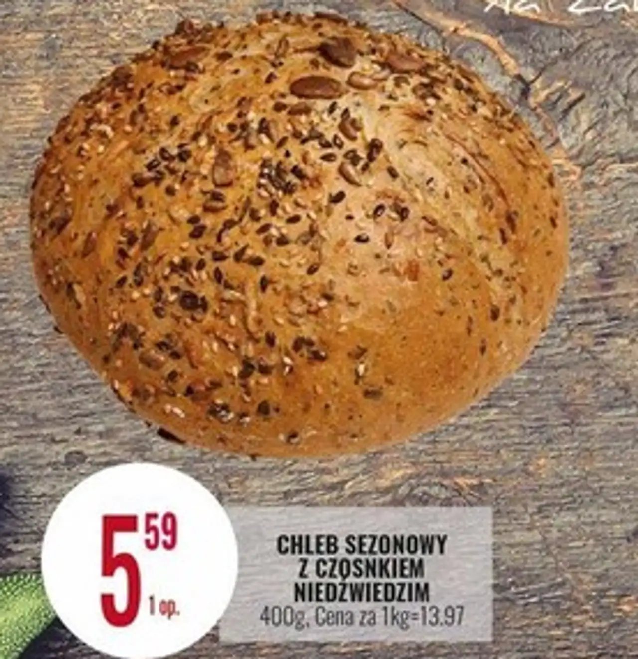 Chleb żytni z czosnkiem niedźwiedzim