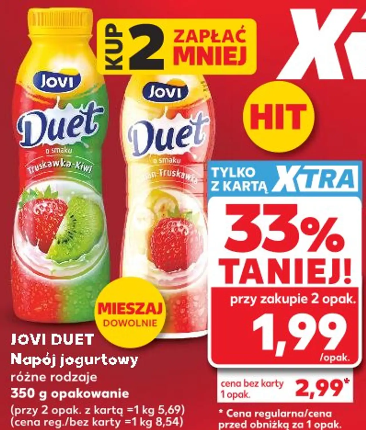 JOVI DUET Napój jogurtowy różne rodzaje 350 g opakowanie