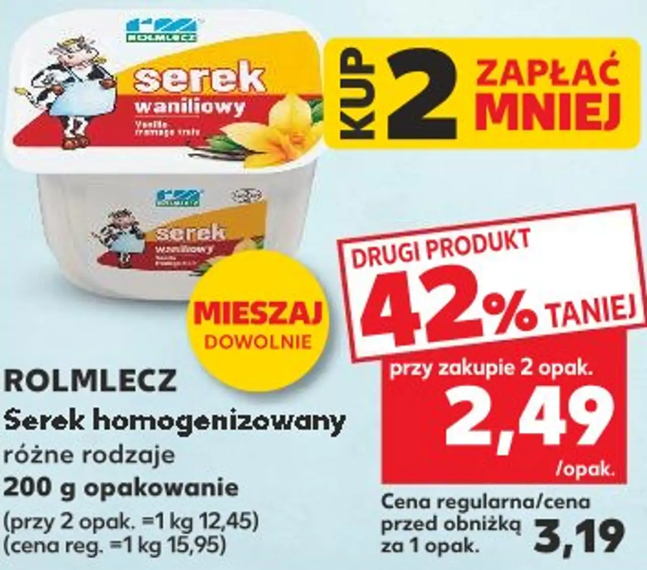 ROLMLECZ Serek homogenizowany różne rodzaje 200 g opakowanie
