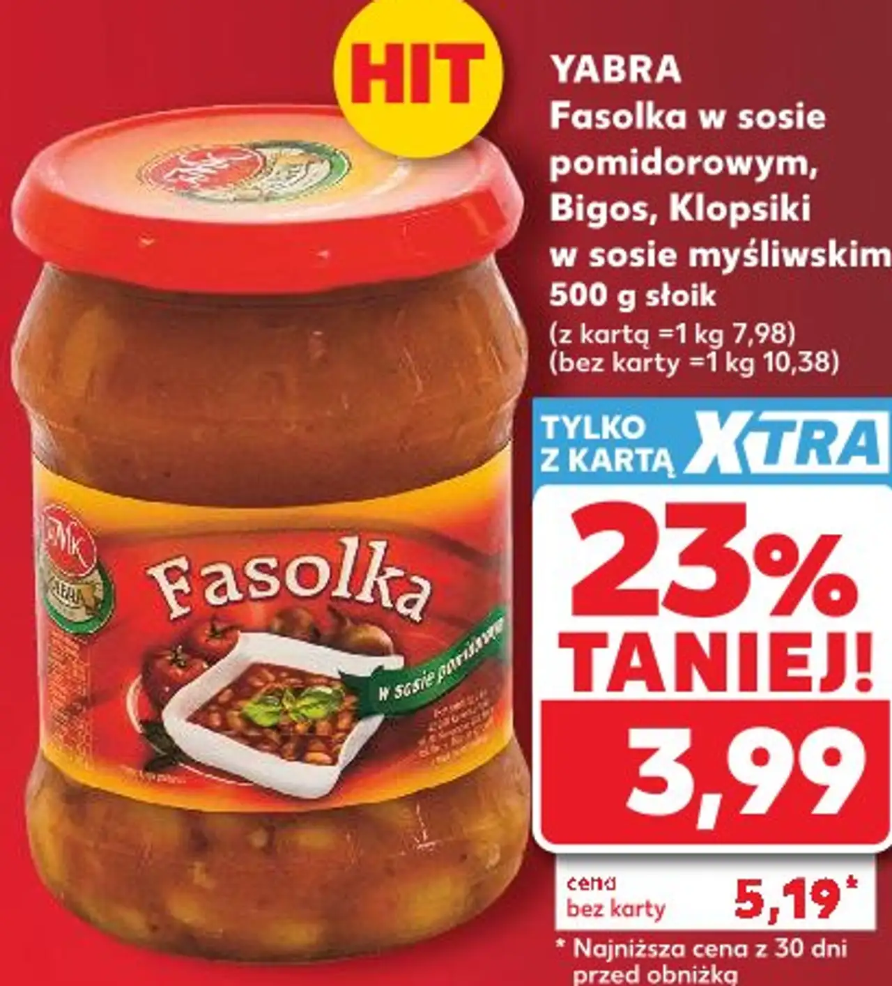 YABRA Fasolka w sosie pomidorowym, Bigos, Klopsiki w sosie myśliwskim