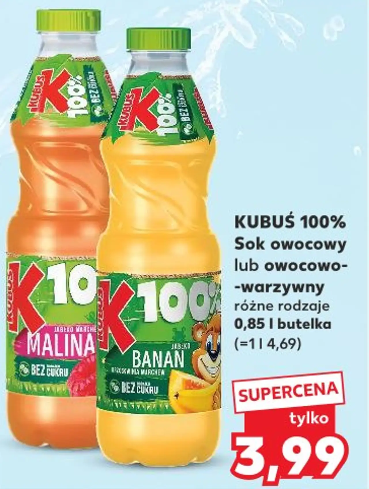 KUBUŚ 100% Sok owocowy lub owocowo-warzywny