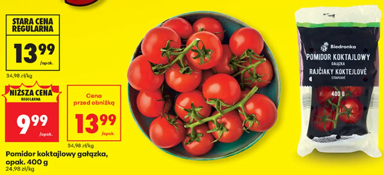 Pomidor koktajlowy gałązka, opak. 400 g