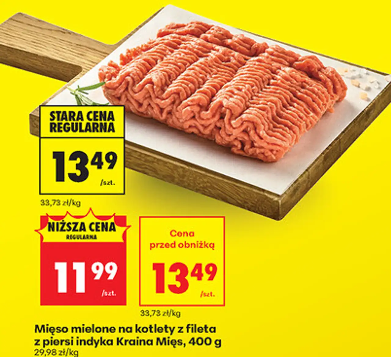 Mięso mielone na kotlety z fileta z piersi indyka Kraina Mięs, 400 g