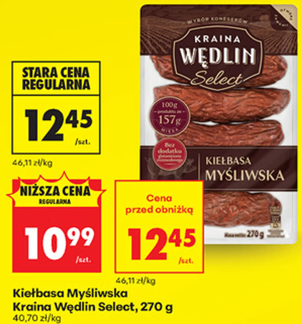 Kiełbasa Myśliwska Kraina Wędlin Select, 270 g