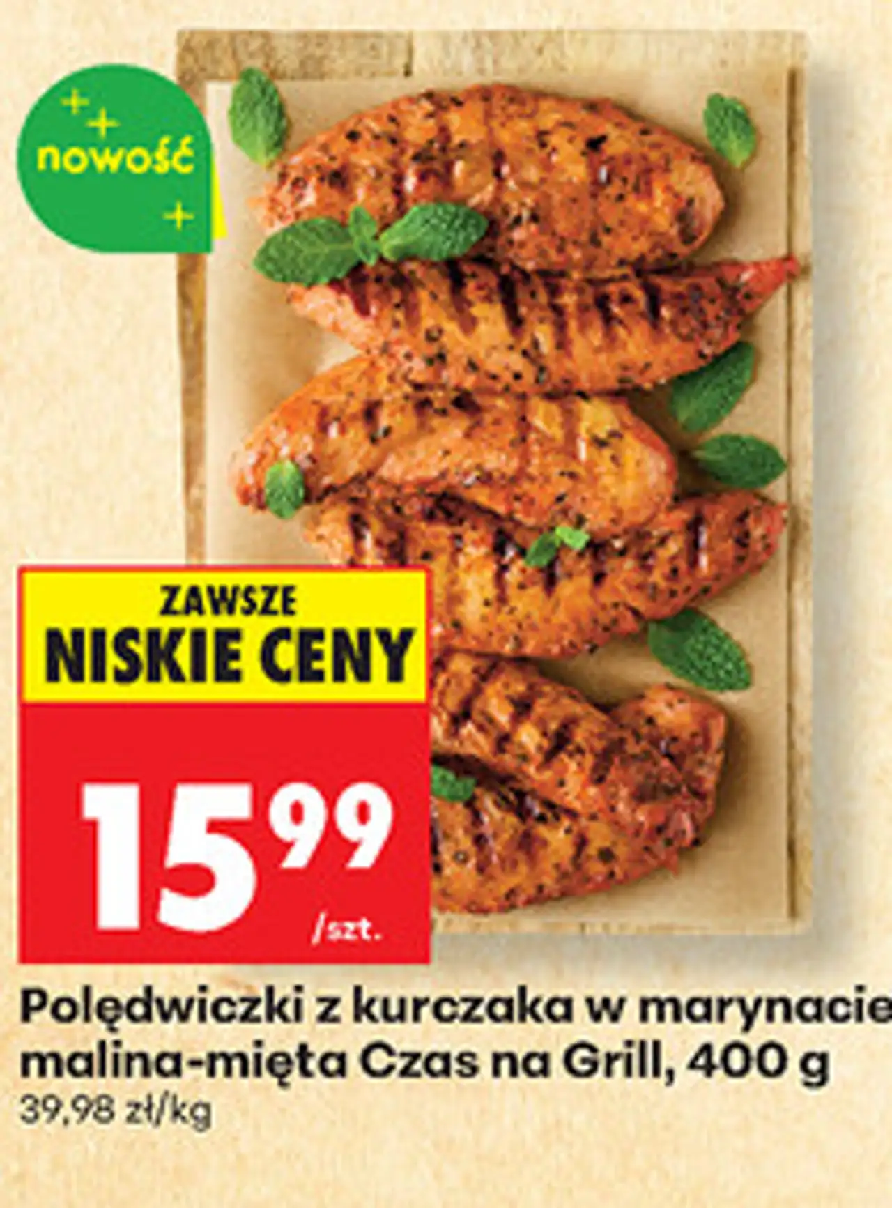 Polędwiczki z kurczaka w marynacie malina-mięta Czas na Grill, 400 g