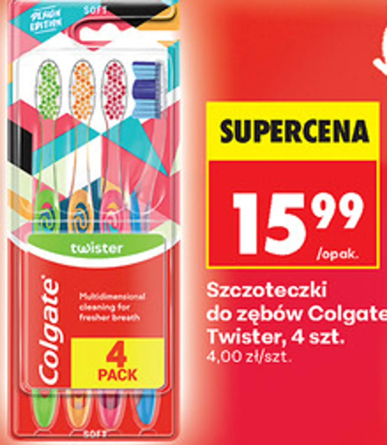 Szczoteczki do zębów Colgate Twister, 4 szt.