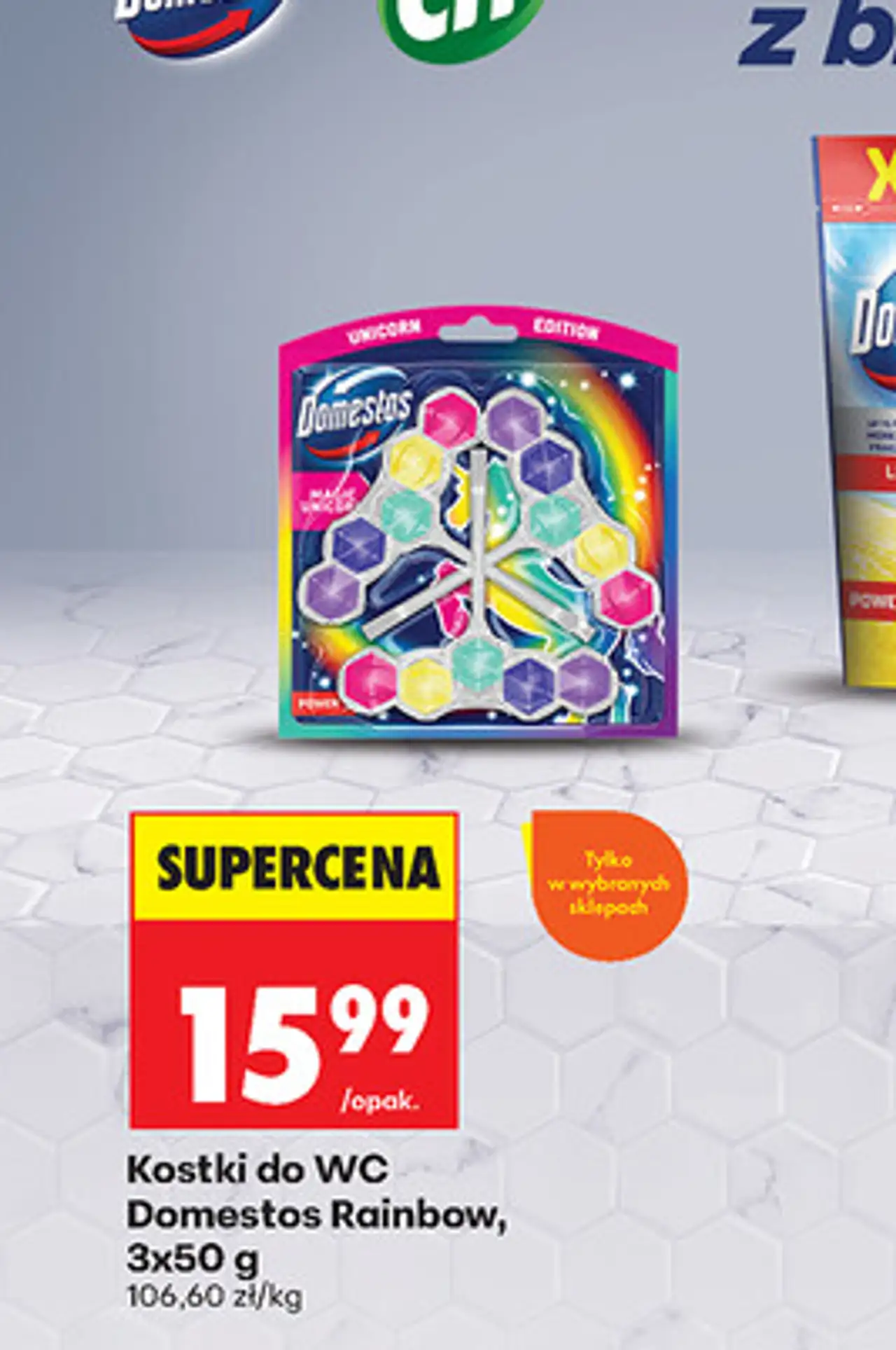 Kostki do WC Domestos Rainbow, 3x50 g