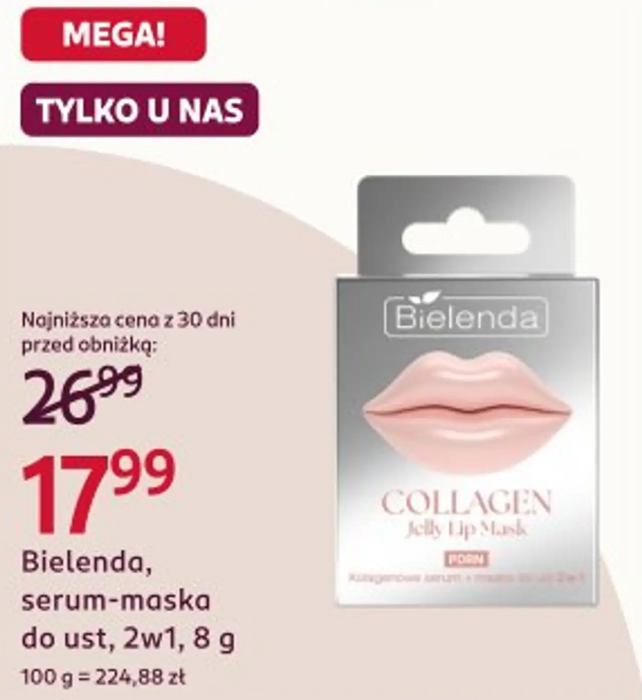 Bielenda, serum-maska do ust, 2w1, 8 g