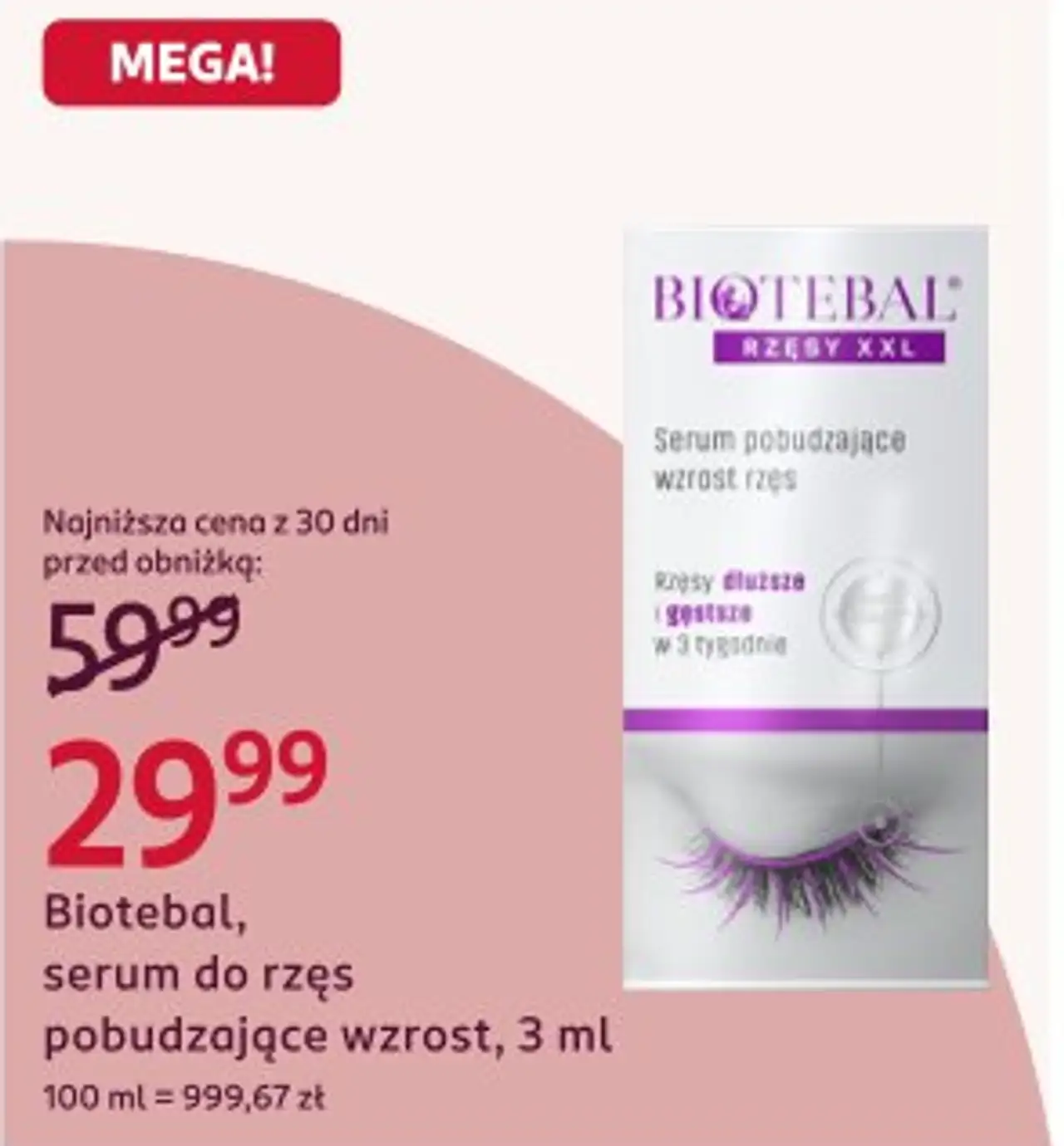 Biotebal, serum do rzęs pobudzające wzrost, 3 ml