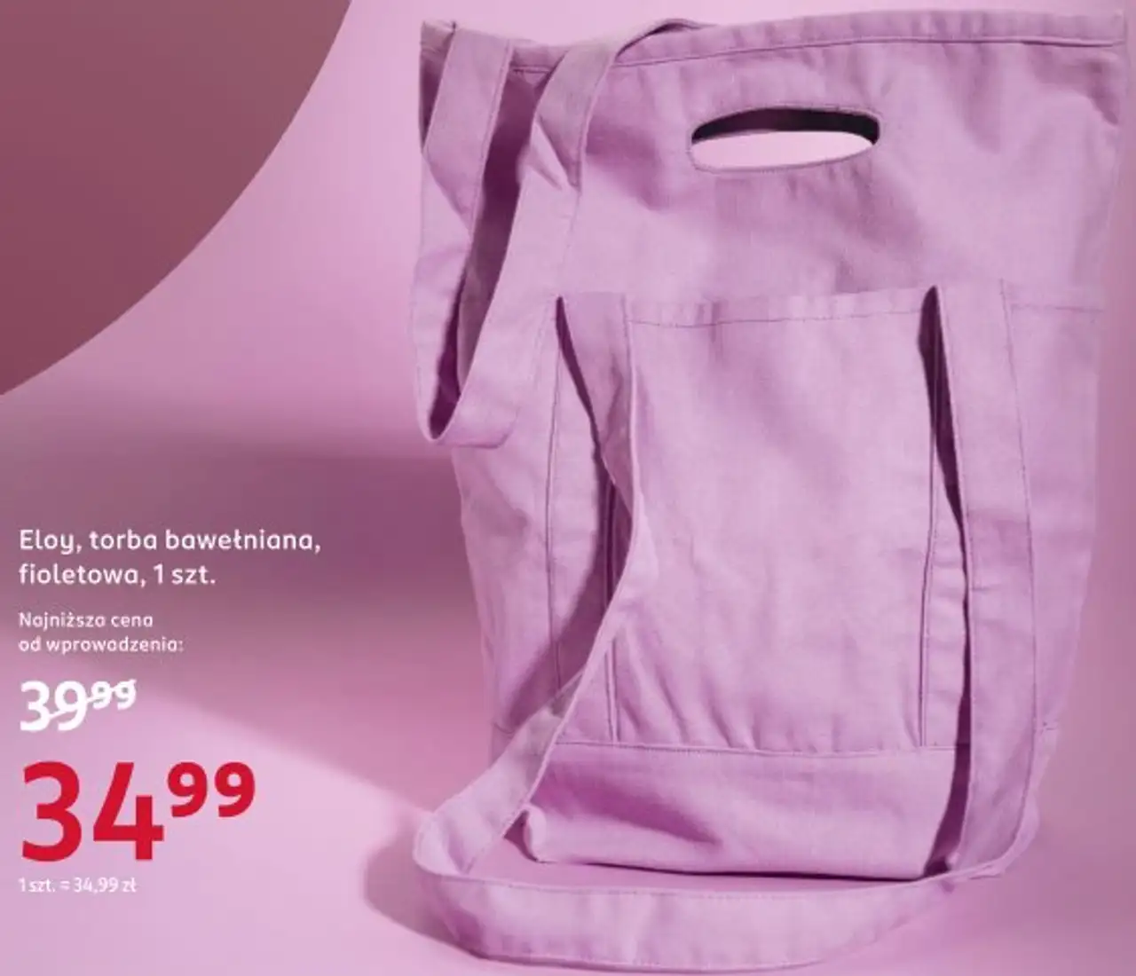 Eloy, torba bawełniana, fioletowa, 1 szt.
