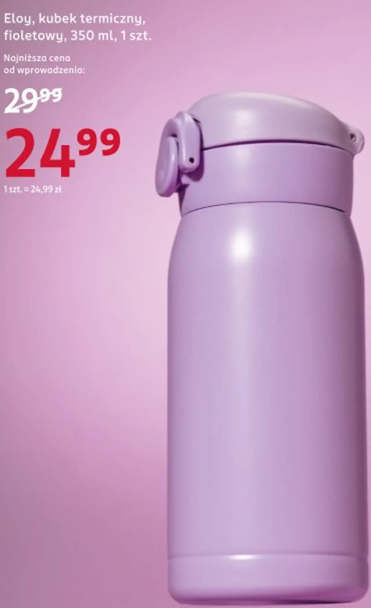 Eloy, kubek termiczny, fioletowy, 350 ml, 1 szt.