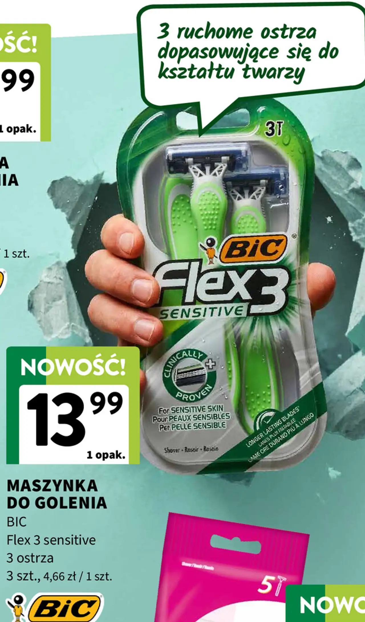Maszynka do golenia BIC Flex 3 sensitive 3 ostrza 3 szt.