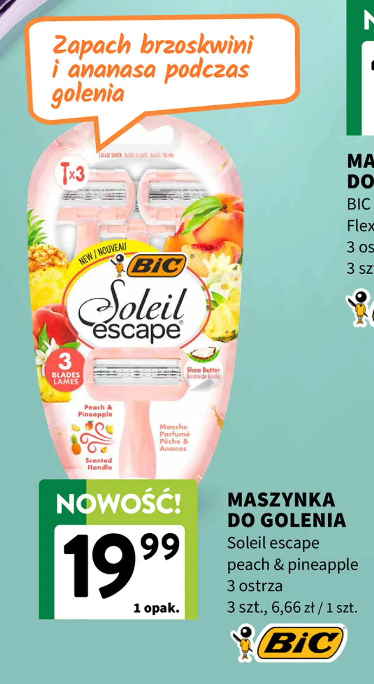Maszynka do golenia BIC Soleil escape peach & pineapple 3 ostrza 3 szt.