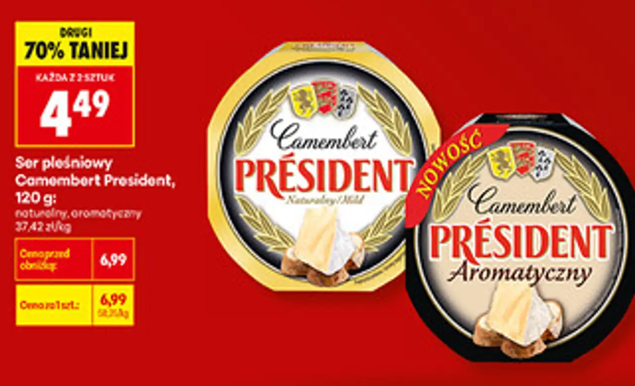Ser pleśniowy Camembert President, 120 g